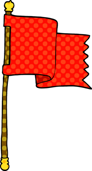 cartoon doodle waving flag png