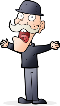 cartoon man wearing bowler hat png