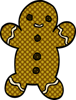 cartoon doodle gingerbread man png