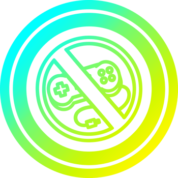 no gaming circular in cold gradient spectrum png