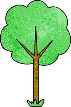 quirky hand drawn cartoon tree png