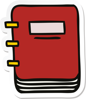 sticker of a cute cartoon note book png