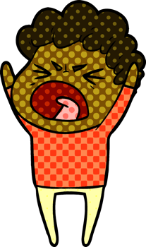 cartoon furious man drawing png