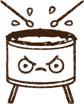 Beating Drum Charcoal Drawing png
