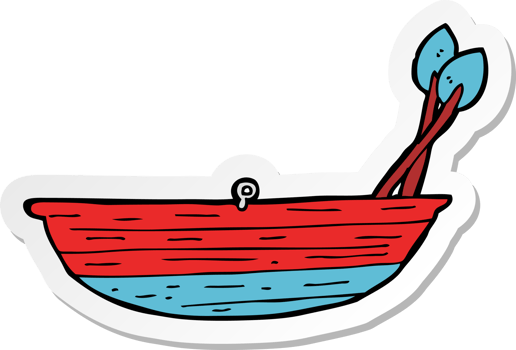 sticker of a cartoon rowing boat png