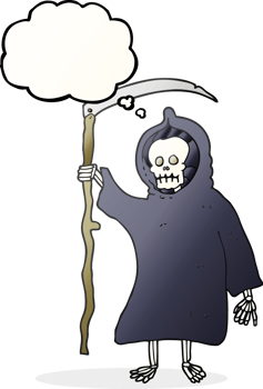 thought bubble cartoon spooky death figure png