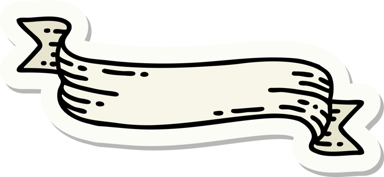 tattoo style sticker of a banner png