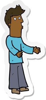 sticker of a cartoon man explaining png