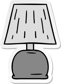 sticker cartoon doodle of a bed side lamp png