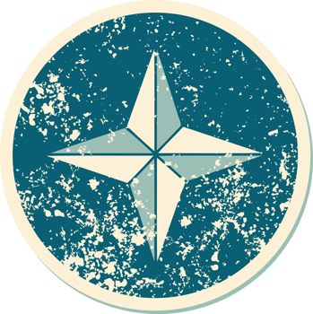 distressed sticker tattoo style icon of a star png