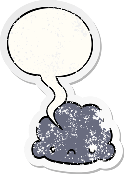 cartoon cloud and speech bubble distressed sticker png