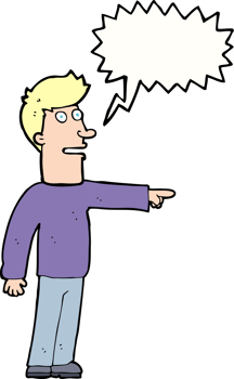 cartoon man pointing with speech bubble png
