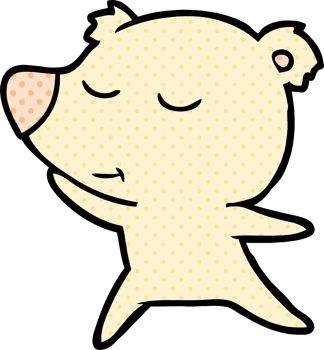 happy cartoon polar bear dancing drawing png