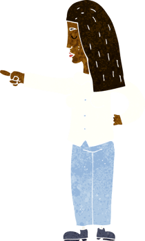cartoon woman pointing png