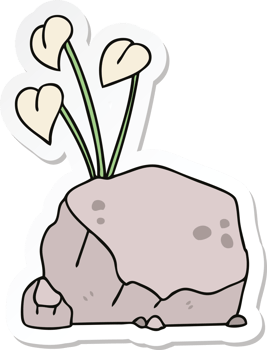 sticker of a quirky hand drawn cartoon vines png