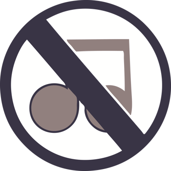 flat color retro cartoon no music allowed sign png
