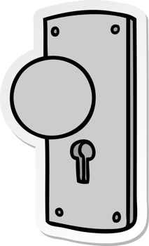 sticker cartoon doodle of a door handle png