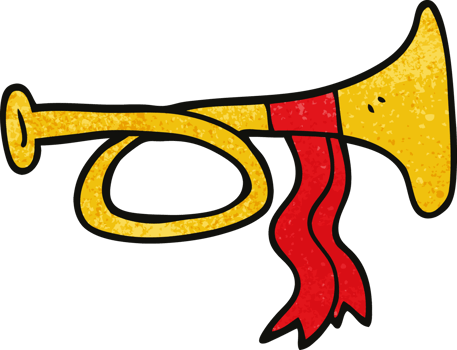 cartoon doodle brass horn png