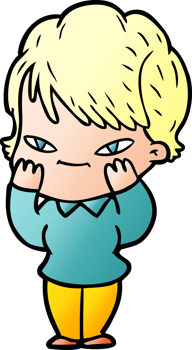 cartoon happy woman drawing png
