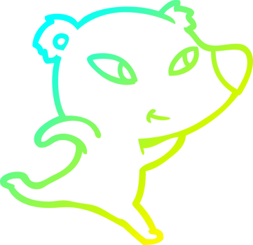 cold gradient line drawing cute cartoon polar bear png