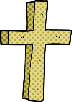 cartoon doodle wooden cross png