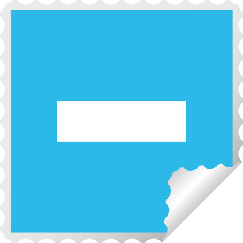 square peeling sticker cartoon minus symbol png