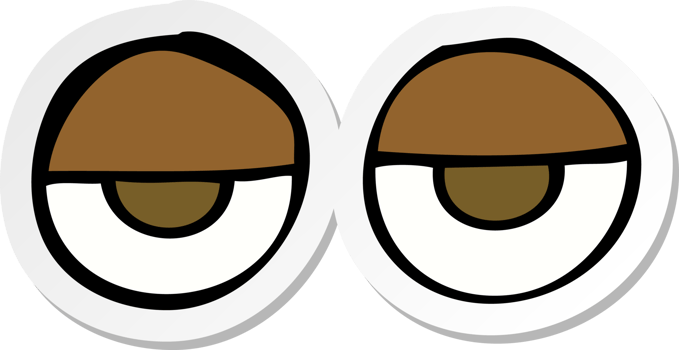 sticker of a cartoon eyes png