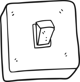 black and white cartoon light switch png