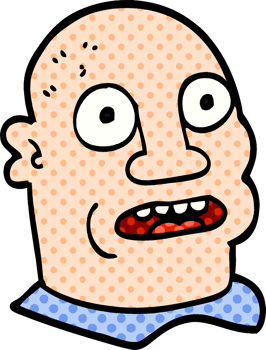 cartoon doodle of a mans head png