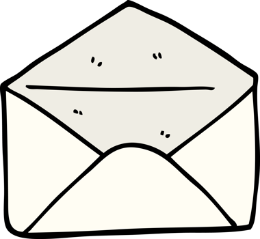 hand drawn doodle style cartoon envelope png