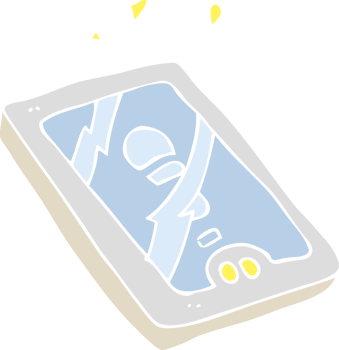 flat color illustration of a cartoon tablet device png