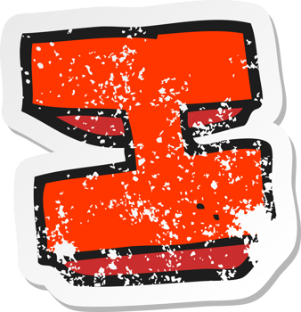 retro distressed sticker of a cartoon letter I png
