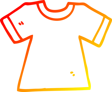 warm gradient line drawing cartoon tee shirt png