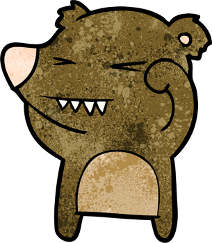angry bear cartoon drawing png