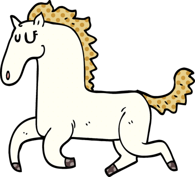 cartoon doodle running horse png