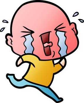 cartoon crying bald man drawing png