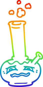 rainbow gradient line drawing cartoon bong png