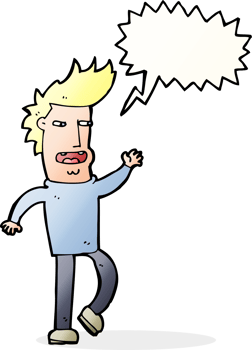 cartoon loudmouth man with speech bubble png