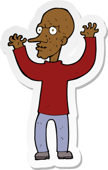 sticker of a cartoon mean man png