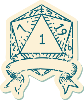 natural one d20 dice roll illustration png