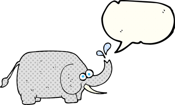 comic book speech bubble cartoon elephant png