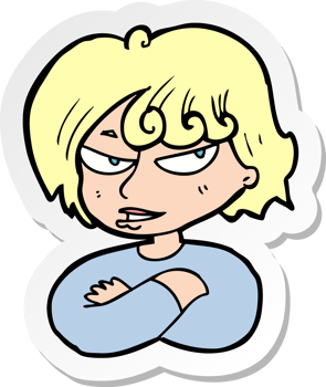 sticker of a cartoon mean woman png
