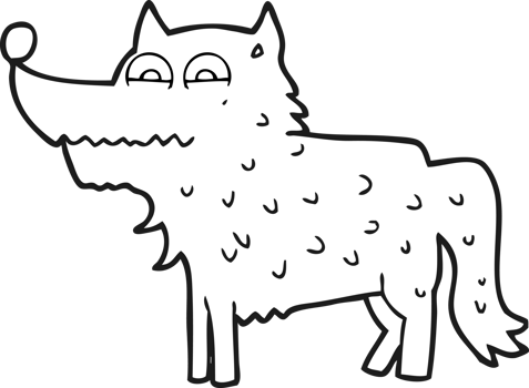 black and white cartoon dog png