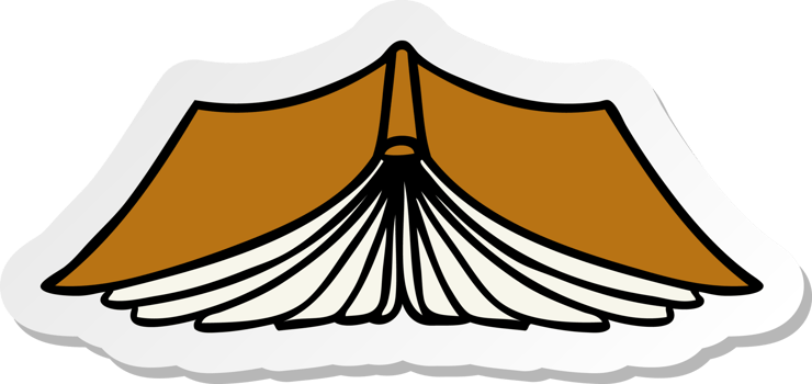 sticker cartoon doodle of an open book png