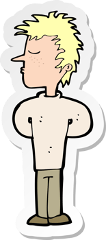 sticker of a cartoon man ignoring png