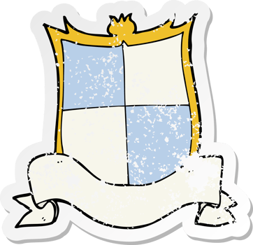 retro distressed sticker of a heraldry cartoon png