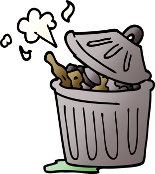 cartoon doodle waste bin png