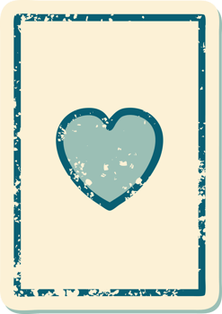 distressed sticker tattoo style icon of the ace of hearts png