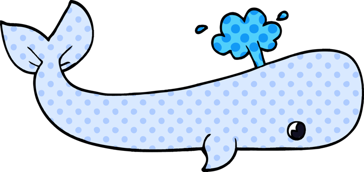 cartoon doodle sea whale png