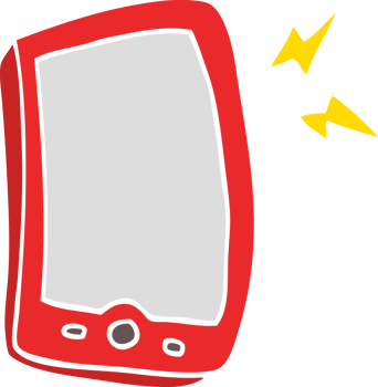 flat color style cartoon mobile phone png